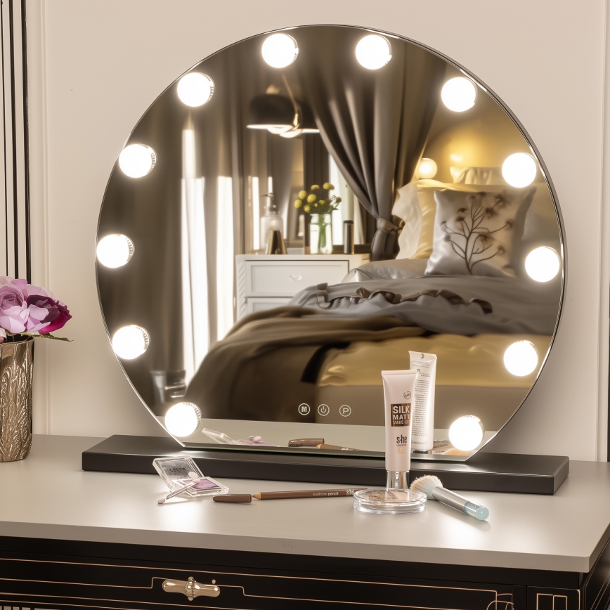 Brilagi - Espejo de maquillaje LED regulable HOLLYWOOD LED/12W/230V 3000/4000/6500K