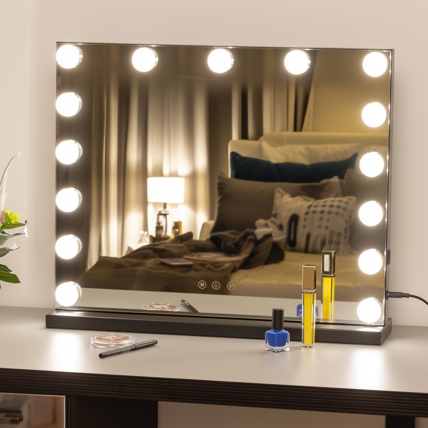 Brilagi - Espejo de maquillaje LED regulable HOLLYWOOD LED/15W/230V 3000/4000/6500K
