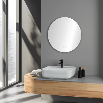Brilagi - Espejo de baño calefactado DEMI ECO LED/12W/230V, diámetro 60 cm, IP44, CRI 90, regulable + CCT