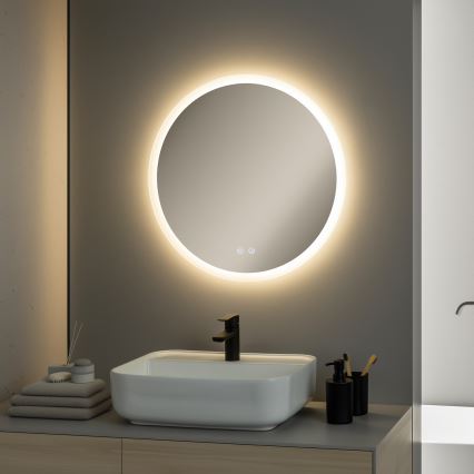 Brilagi - Espejo de baño con calefacción LED CLARA PRO LED/19W/230V Ø 60 cm IP44 CRI 90 regulable + CCT
