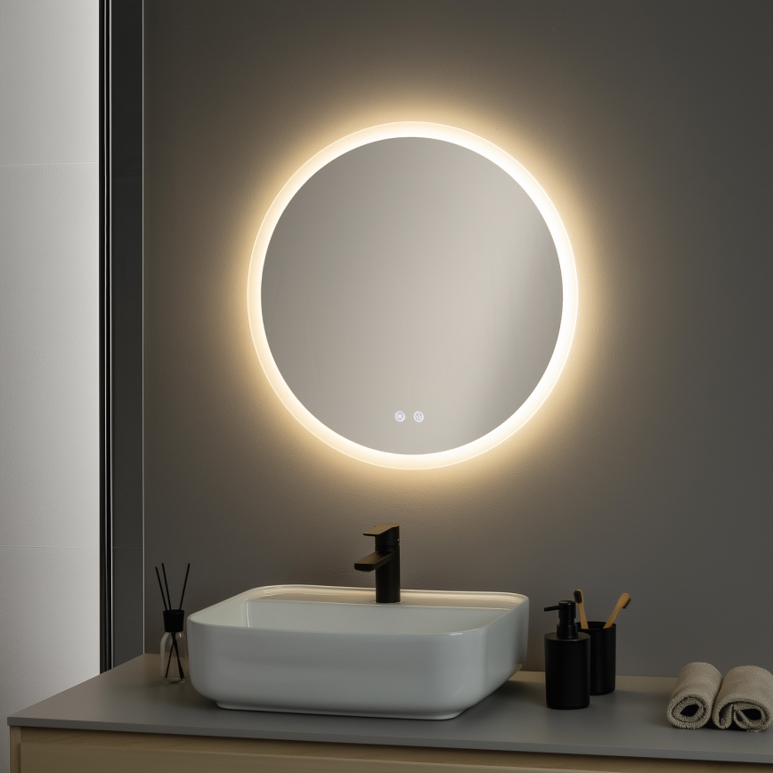 Brilagi - Espejo de baño calefactado LED CLARA ECO LED/12W/230V Ø 60 cm IP44 CRI 90 regulable + CCT