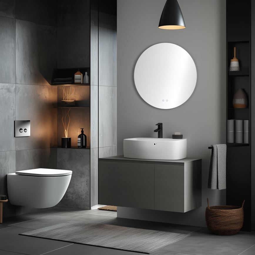 Brilagi - Espejo calefactado para baño DEMI PRO LED/20W/230V Ø 60 cm IP44 IRC 90 regulable + CCT ajustable