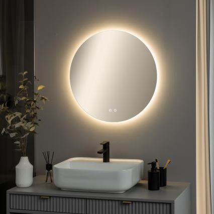 Brilagi - Espejo calefactado para baño DEMI PRO LED/20W/230V Ø 60 cm IP44 IRC 90 regulable + CCT ajustable