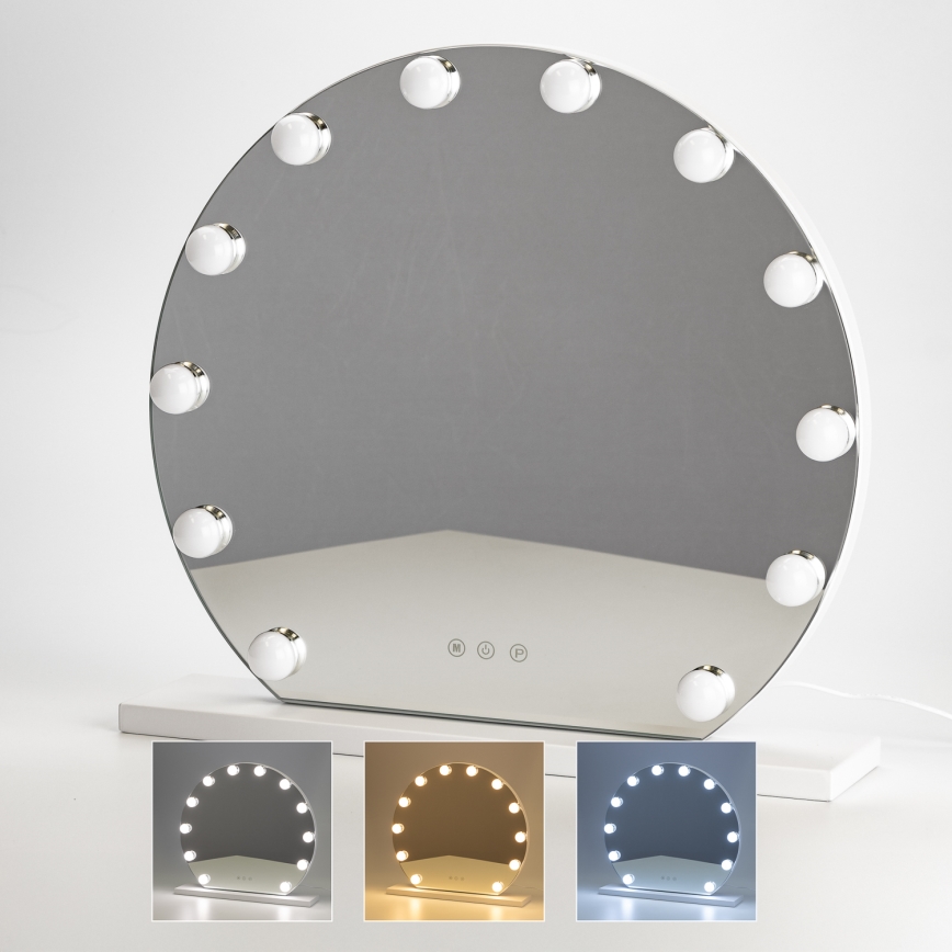 Brilagi - Espejo de maquillaje LED regulable HOLLYWOOD LED/12W/230V 3000/4000/6500K
