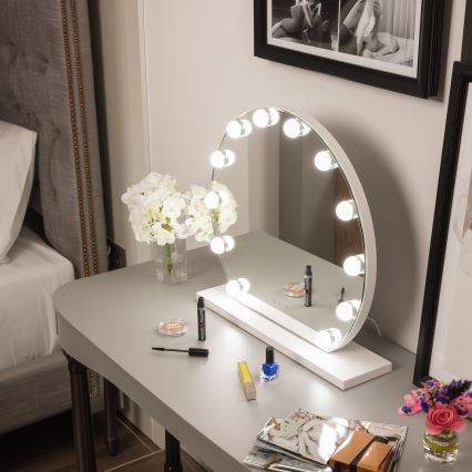 Brilagi - Espejo de maquillaje LED regulable HOLLYWOOD LED/12W/230V 3000/4000/6500K