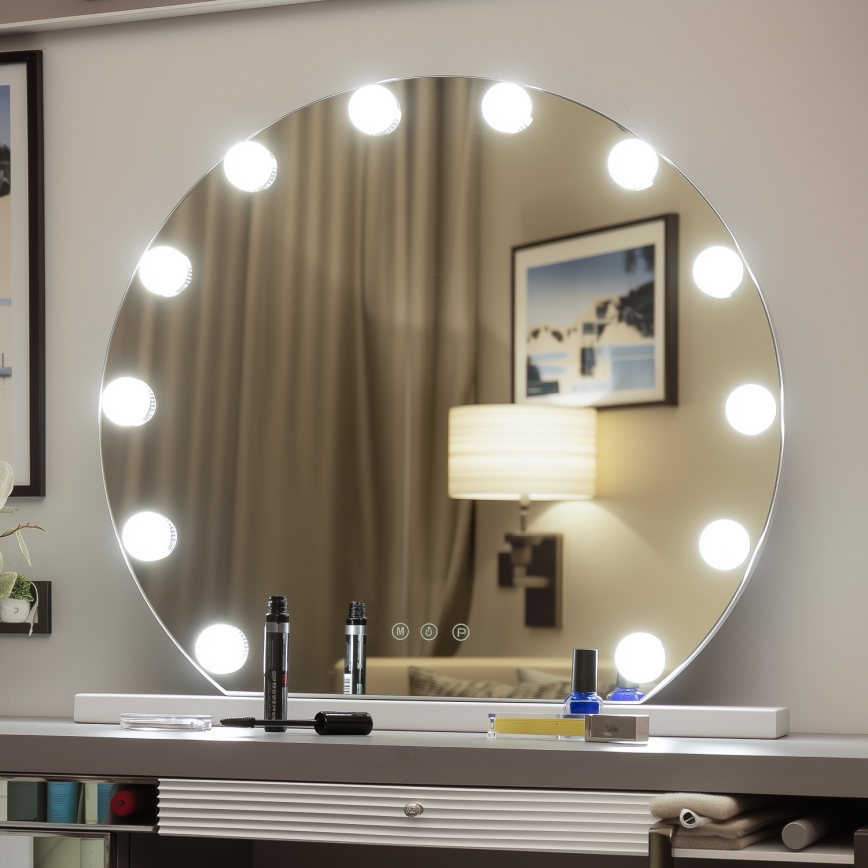 Brilagi - Espejo de maquillaje LED regulable HOLLYWOOD LED/12W/230V 3000/4000/6500K