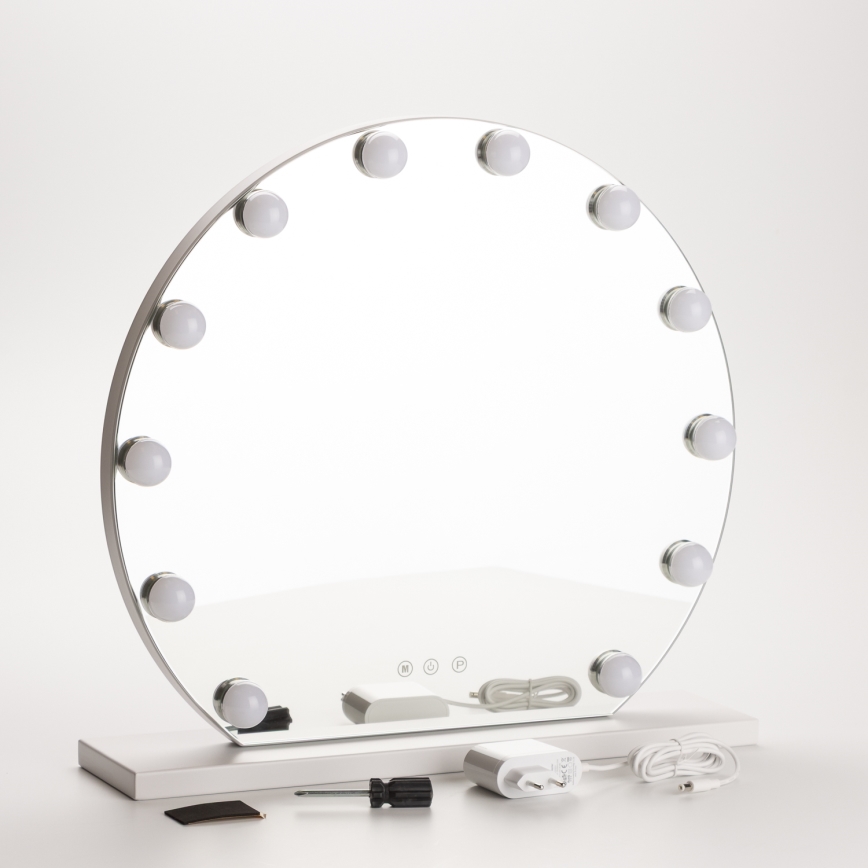 Brilagi - Espejo de maquillaje LED regulable HOLLYWOOD LED/12W/230V 3000/4000/6500K
