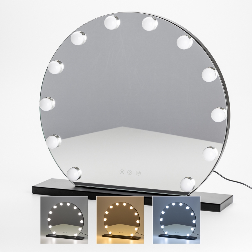 Brilagi - Espejo de maquillaje LED regulable HOLLYWOOD LED/12W/230V 3000/4000/6500K