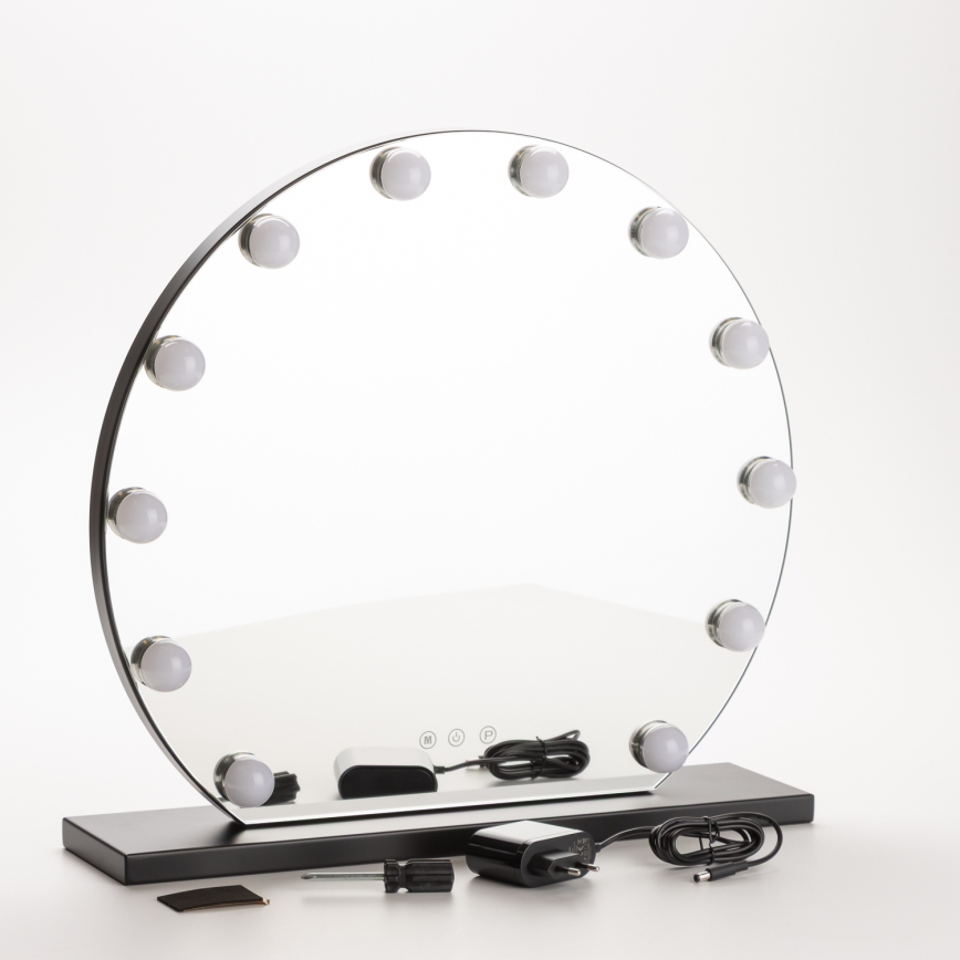 Brilagi - Espejo de maquillaje LED regulable HOLLYWOOD LED/12W/230V 3000/4000/6500K