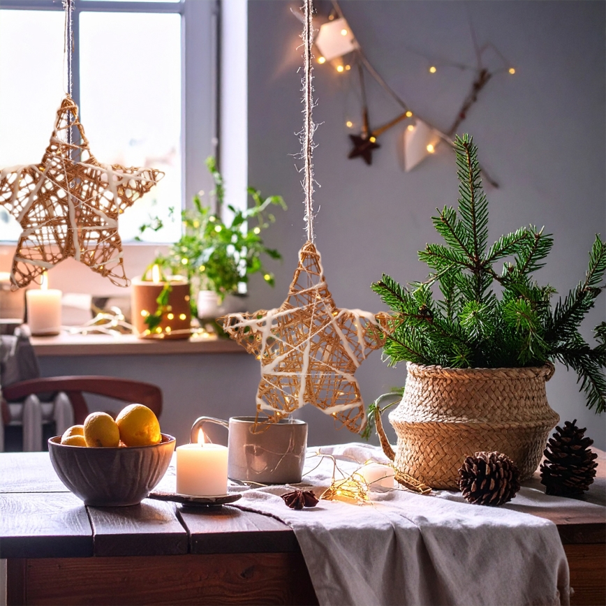 Brilagi - Estrella decorativa navideña LED/2xAA