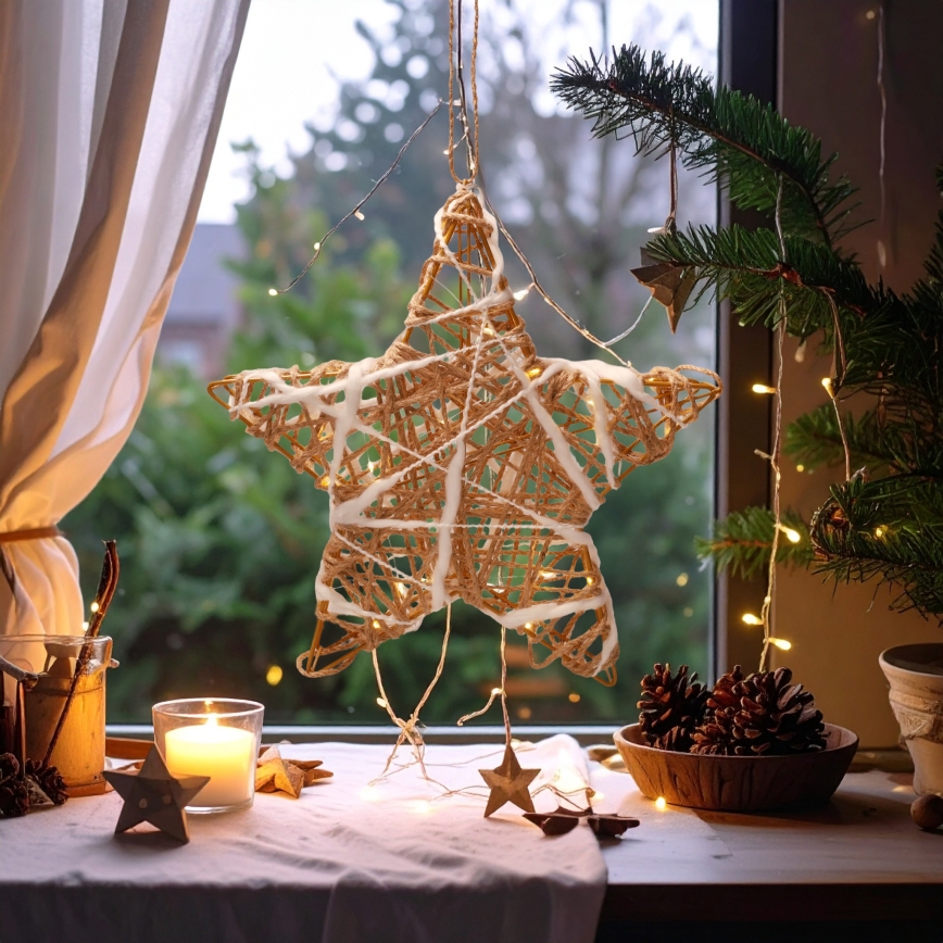 Brilagi - Estrella decorativa navideña LED/2xAA