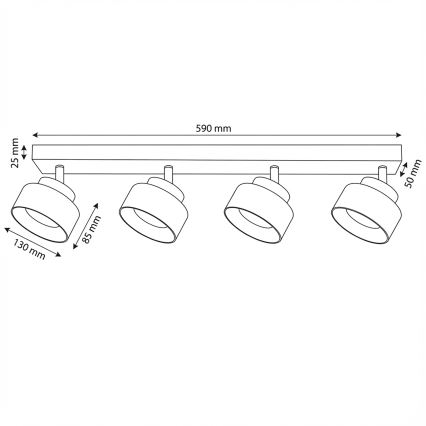 Brilagi - Foco AURA LUX 4xGX53/30W/230V negro/ahumado
