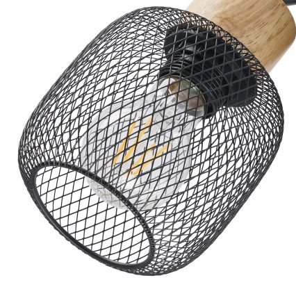 Brilagi - Foco BASKLITE 2xE27/15W/230V madera de caucho/negro