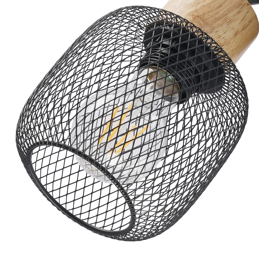 Brilagi - Foco BASKLITE 2xE27/15W/230V madera de caucho/negro