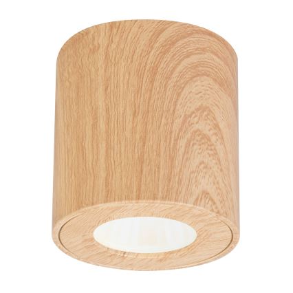 Brilagi - Foco de baño MIA 1xGU10/30W/230V 84x80 mm decoración de roble IP44