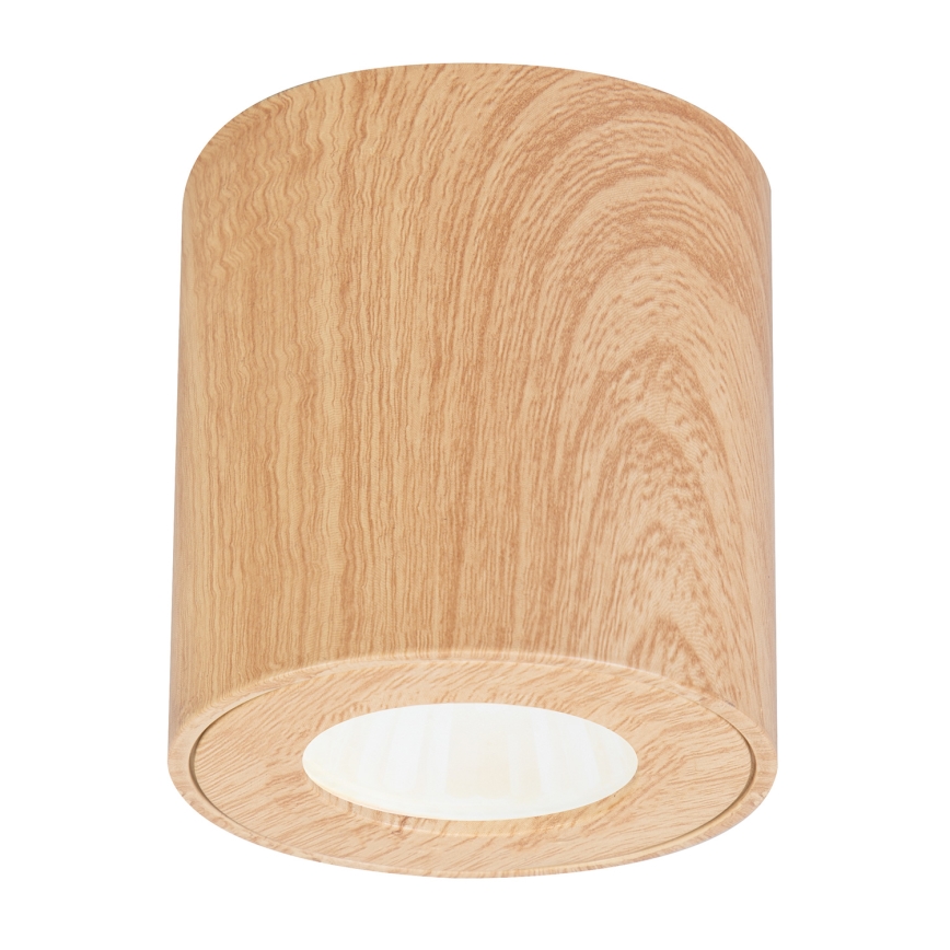 Brilagi - Foco de baño MIA 1xGU10/30W/230V 84x80 mm decoración de roble IP44