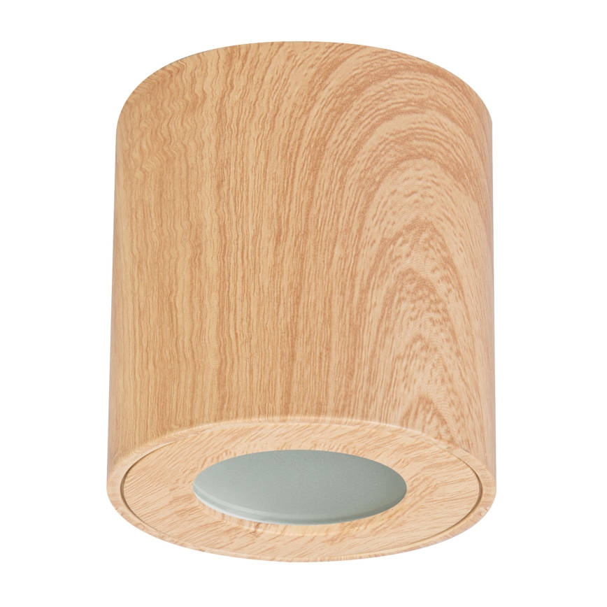 Brilagi - Foco de baño MIA 1xGU10/30W/230V 84x80 mm decoración de roble IP44