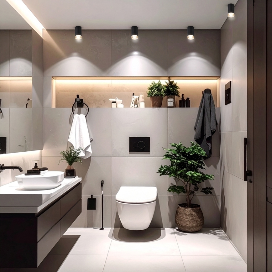 Brilagi - Foco de baño SELE 1xGU10/30W/230V IP44 negro