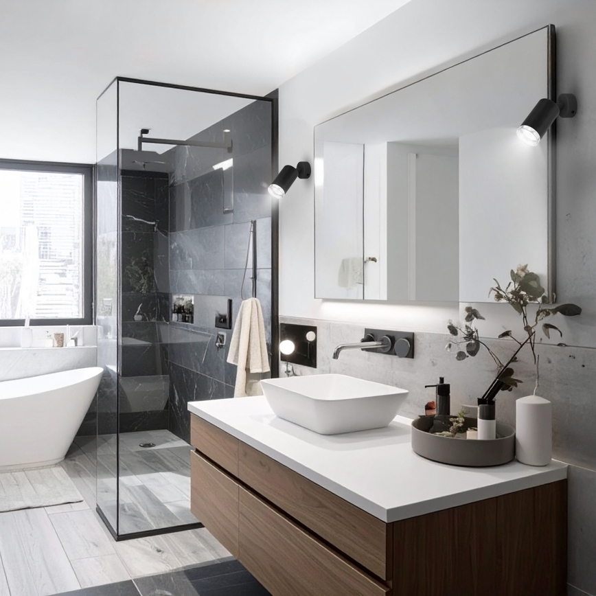 Brilagi - Foco de baño SELE 1xGU10/30W/230V IP44 negro