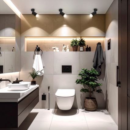 Brilagi - Foco de baño SELE 1xGU10/30W/230V IP44 negro