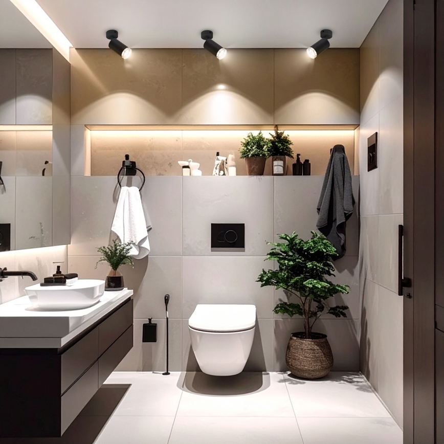 Brilagi - Foco de baño SELE 1xGU10/30W/230V IP44 negro
