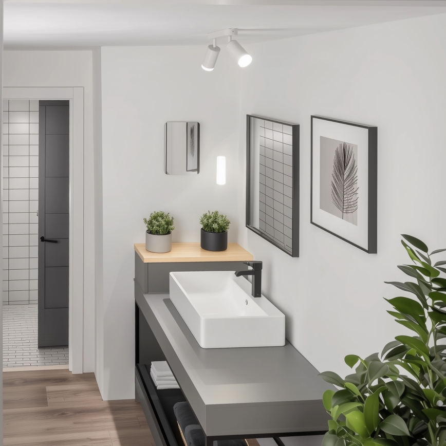 Brilagi - Foco de baño SELE 2xGU10/30W/230V IP44 blanco