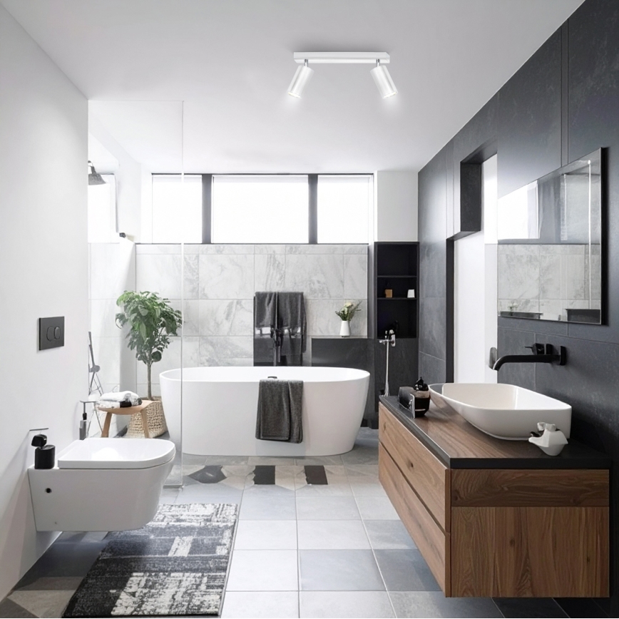 Brilagi - Foco de baño SELE 2xGU10/30W/230V IP44 cromo brillante