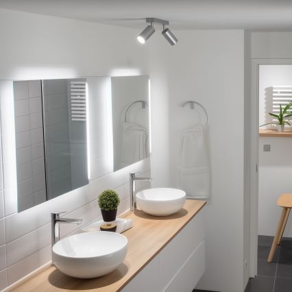 Brilagi - Foco de baño SELE 2xGU10/30W/230V IP44 plata