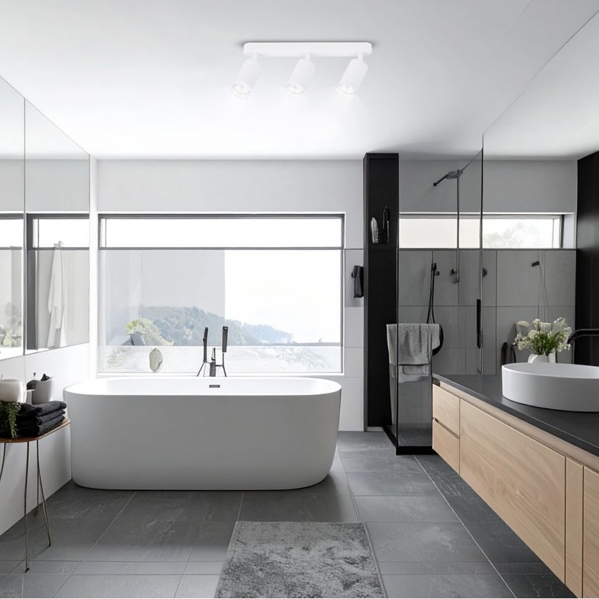 Brilagi - Foco de baño SELE 3xGU10/30W/230V IP44 blanco