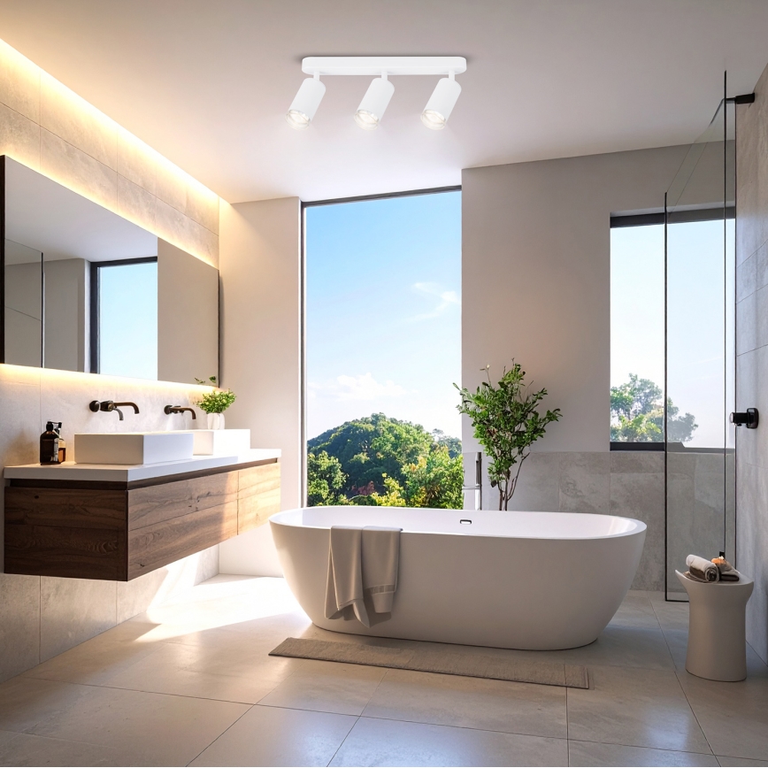 Brilagi - Foco de baño SELE 3xGU10/30W/230V IP44 blanco