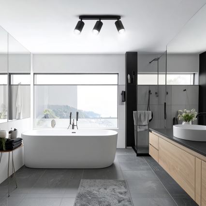 Brilagi - Foco de baño SELE 3xGU10/30W/230V IP44 negro