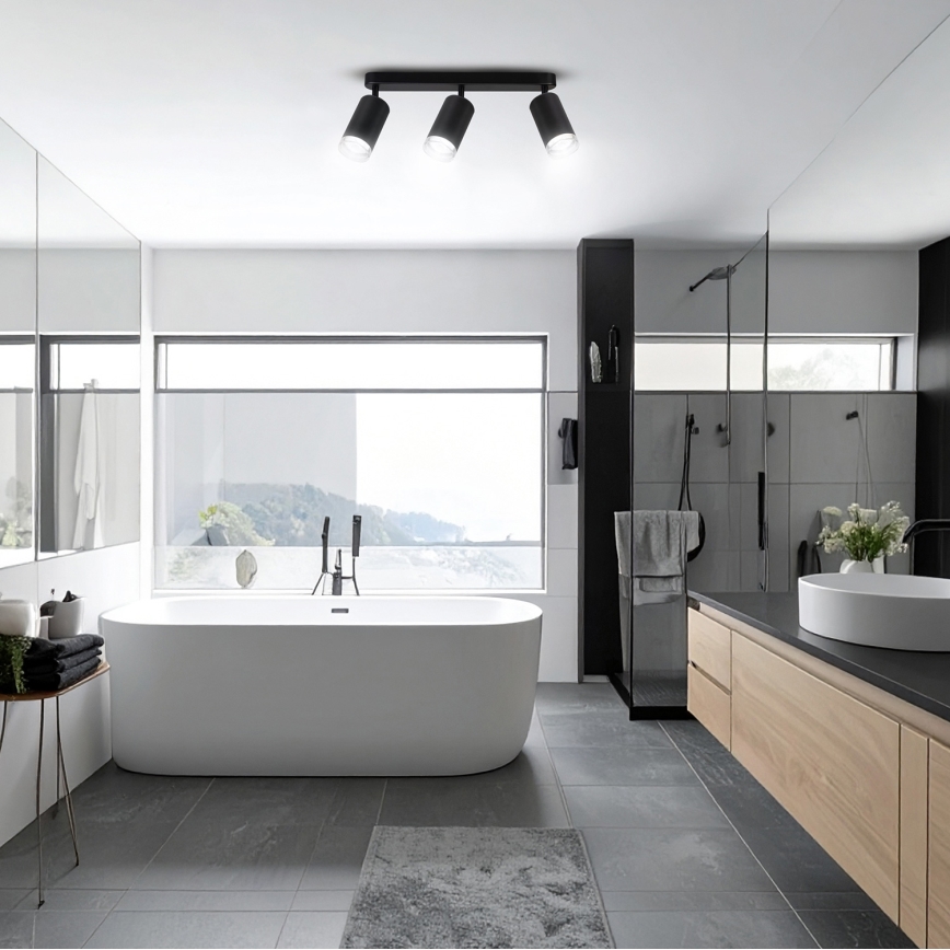 Brilagi - Foco de baño SELE 3xGU10/30W/230V IP44 negro