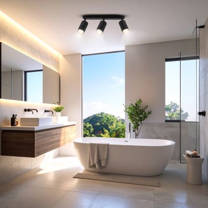 Brilagi - Foco de baño SELE 3xGU10/30W/230V IP44 negro