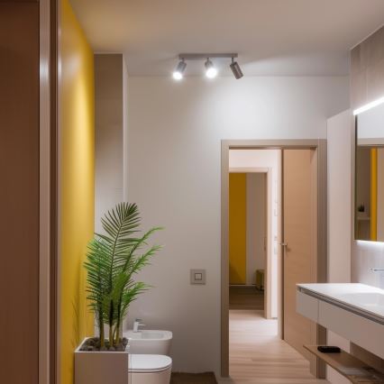 Brilagi - Foco de baño SELE 3xGU10/30W/230V IP44 plata