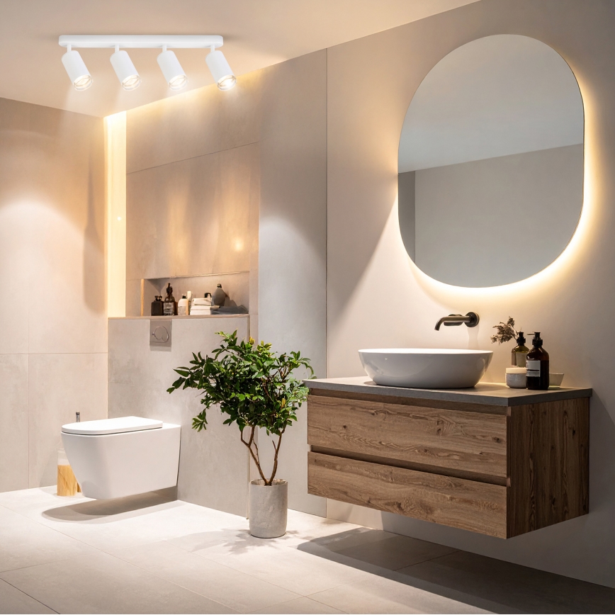 Brilagi - Foco de baño SELE 4xGU10/30W/230V IP44 blanco