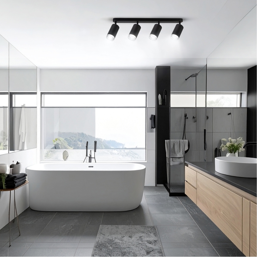Brilagi - Foco de baño SELE 4xGU10/30W/230V IP44 negro