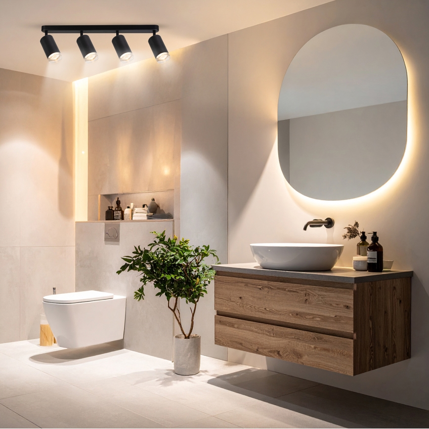Brilagi - Foco de baño SELE 4xGU10/30W/230V IP44 negro