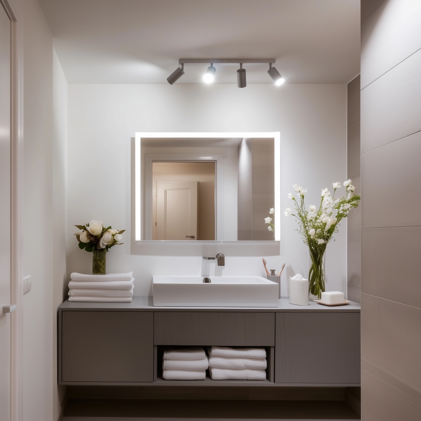 Brilagi - Foco de baño SELE 4xGU10/30W/230V IP44 plata