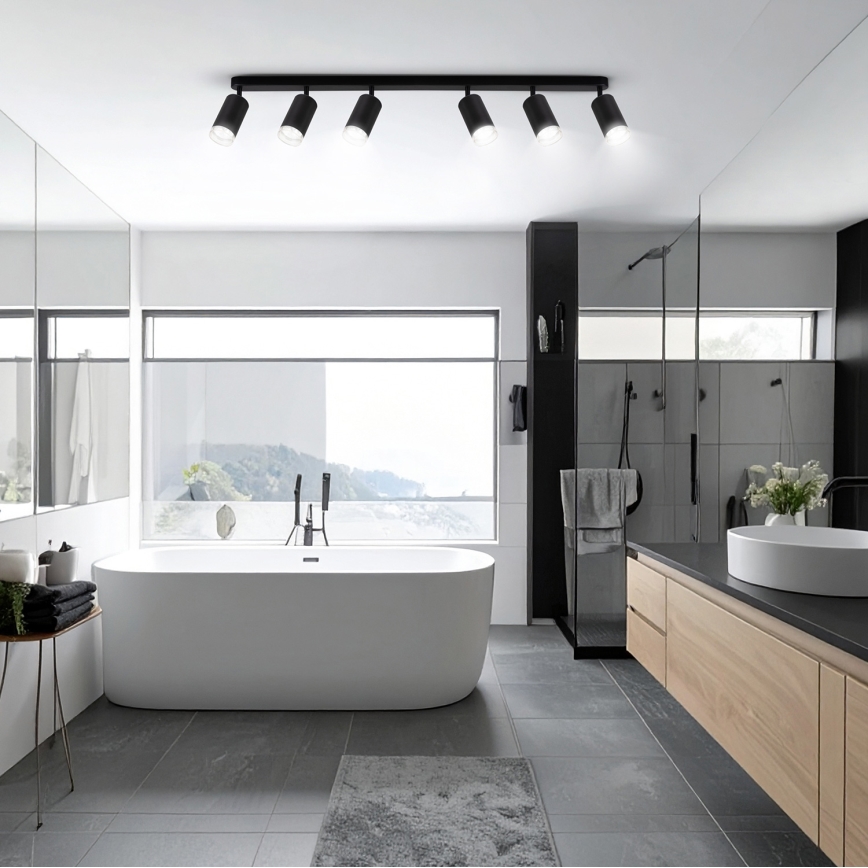 Brilagi - Foco de baño SELE 6xGU10/30W/230V IP44 negro