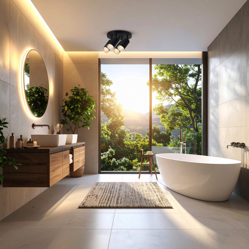 Brilagi - Foco de baño SELE AQUA 4xGU10/30W/230V IP44 negro