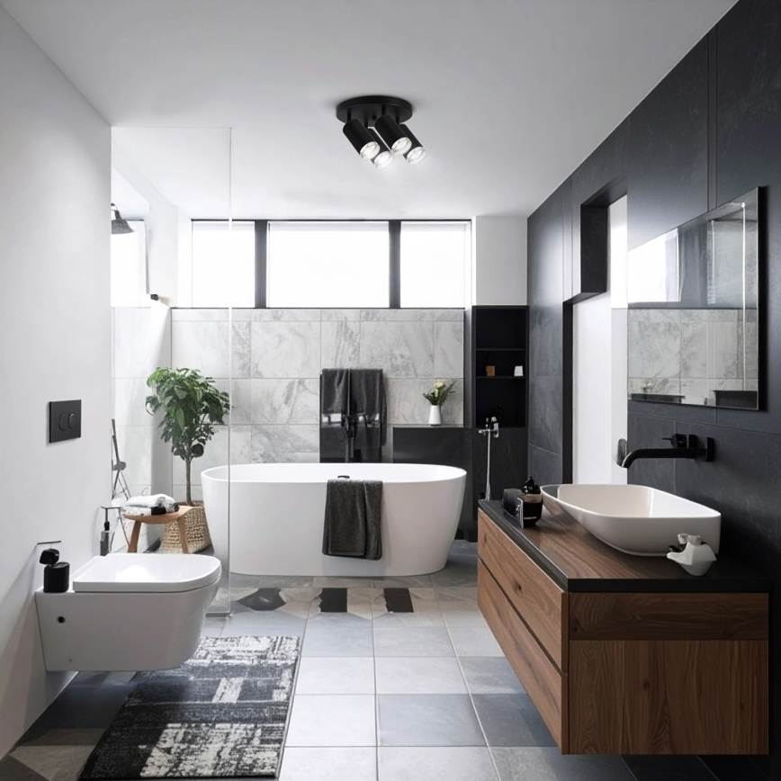 Brilagi - Foco de baño SELE AQUA 4xGU10/30W/230V IP44 negro
