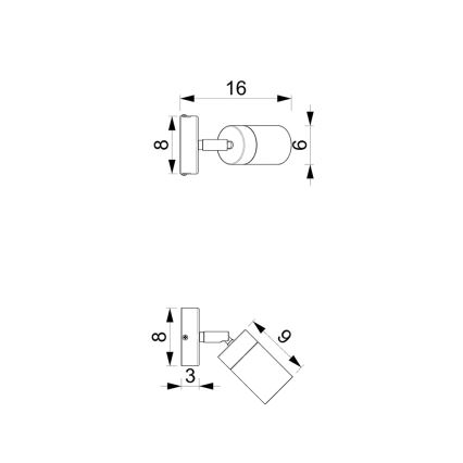 Brilagi - Foco de pared POKER 1xGU10/25W/230V azul/dorado