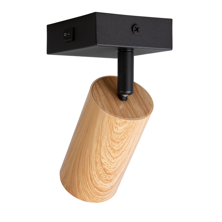Brilagi - Foco de pared SELE 1xGU10/30W/230V negro/decoración de roble