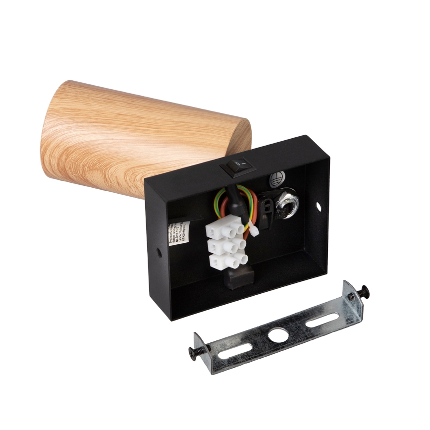 Brilagi - Foco de pared SELE 1xGU10/30W/230V negro/decoración de roble