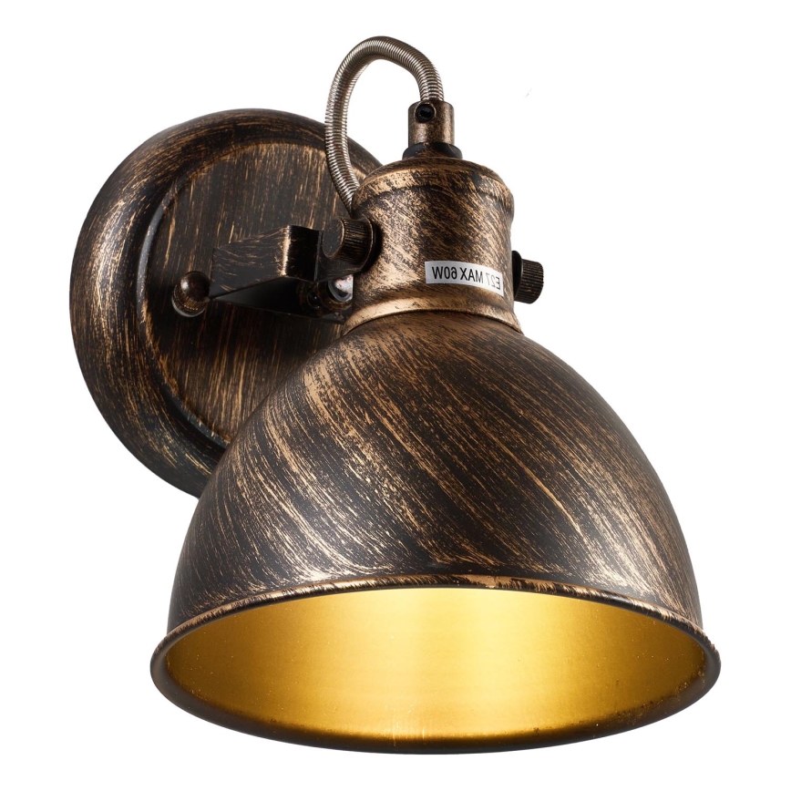 Brilagi - Foco de pared TECHNO 1xE27/60W/230V bronce/pátina