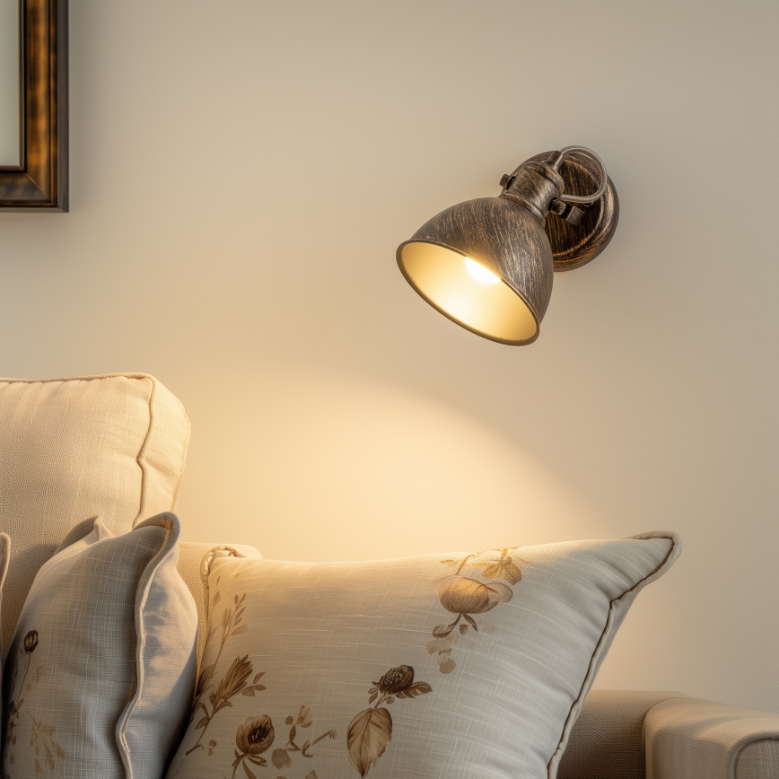 Brilagi - Foco de pared TECHNO 1xE27/60W/230V bronce/pátina