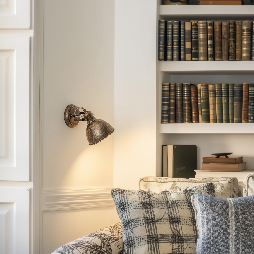 Brilagi - Foco de pared TECHNO 1xE27/60W/230V bronce/pátina