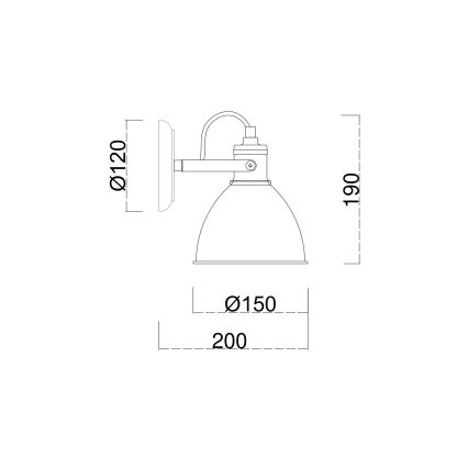 Brilagi - Foco de pared TECHNO 1xE27/60W/230V color crema/pátina