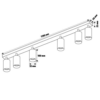 Brilagi - Foco de techo SELE DIAMANT 6xGU10/30W/230V blanco