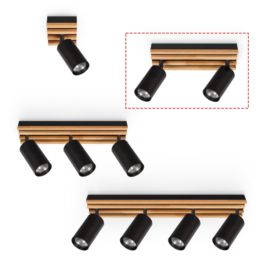 Brilagi - Foco direccional SELE WOOD 2xGU10/30W/230V negro/madera